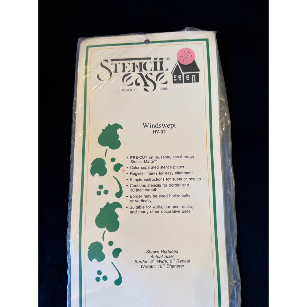 Stencil Ease Windswept HV-32 Ivy Berry Vine Wall Stencil Border Wreath New